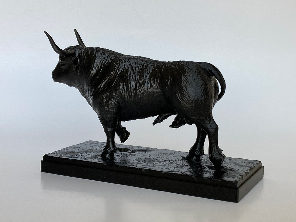 3D Printed Bull Statuette. 3D printing on demand.